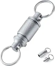 [SAVITA] 1pc Titanium Alloy Quick Release Swivel Keychain, Detachable Keychain Rotatable Heavy Duty Car Key Holder Clip with Stainless Steel Key Rings Accessory for Bag Purse Belt