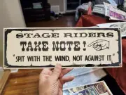 (1) Brand New Porcelain Ande Rooney Stage Riders Sign In Original Shrink Wrap