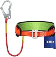 Roof Safety Belt, Safety Belt with Adjustable Lanyard, Tree Climbing Harness Protective Gear, Single waist safety belt Ladder Safety Harness Personal Protection Fall Arrest Kit