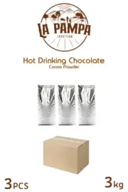 Cocoa Hot Drinking Chocolate Powder - 20% Cocoa, 3 kg - 3 PCs