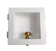 White Plastic Ice Maker Outlet Box OB-807-T-LL w/ 1/2" CPVC x 1/4" Comp Valve