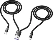 tunghey Dual USB C Multi Charging Cable Dual Length Cable Multi USB C Cable USB Charging Cable Nylon Braided Dual USB C Charger Wire Compatible with Cell Phones/Galaxy/Tablets (0.5M)