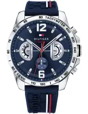 [Tommy Hilfiger] Multi-function Blue Silicone Men's Sport Watch