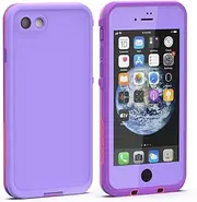 Diverbox for iPhone SE 2020 Waterproof Case iPhone 8 Waterproof Case,Waterproof Shockproof IP68 Full-Body Sturdy Case Built-in Screen Protector for Full Sealed Cover 4.7 in (Purple)