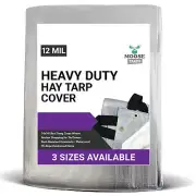 Heavy Duty Hay Tarp 28x48 Grass Seed Cover With Tie Down Straps Waterproof