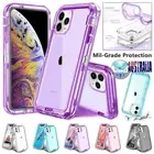 For iPhone 16 15 14 Pro Max Plus 13 12 11 Clear Case Heavy Duty Shockproof Cover