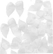 [Abaodam] 60pcs Ribbon Bows White Decor Mini Decor Satin Bows Self Adhesive Mini Satin Ribbon Flowers Mini Bows Girl Headbands with Bows White Garland Pink Headbands Pink