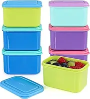 [Caperci] Small Snack Containers with Lids 6 Pack - 5oz/150ml Leakproof Stackable Small Food Storage Containers for School Lunch, Work, Travel, BPA-Free