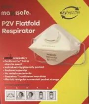 18 P2V FLATFOLD RESPIRATORS, BRAND NEW, UNOPENED. MAXISAFE EZYBREATHE.