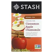 Stash Tea, Herbal Tea, Cinnamon Apple Chamomile, Caffeine Free, 20 Tea Bags, 1.4 oz (40 g)