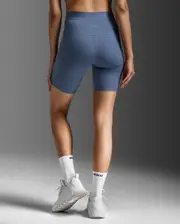 Form Stash Hi-Rise 6" Bike Short with Pockets, 2XU, XS, Indigo/Indigo, Female
