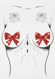 Pleasure's Mine Rhinestone Bow Pasties