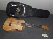 NEW Oscar Schmidt OU8TLCEK Spalted Maple Cutaway A/E Tenor Ukulele & Gig Bag! A5