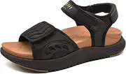 [ONCAI] Womens Flat Slide Sandals with Arch Support 2 Strap Adjustable Buckle Slip on Slides Shoes Non Slip Rubber Sole