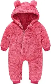 [Generic] Snow Bib 7 8 Infant Baby Hooded Warm Bear Girls Snowsuit Thick Coat Jumpsuit Boys Girls Coat&Jacket Boy Ski Pants 14 Red