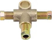 ALAGPNPMZH 3 Way Brake T Piece Tee with 3 Male Nuts M10 3/16" Brake Pipe Unions Pipeline Accessories Flare Union Fitting Connector Adapter Heater Components