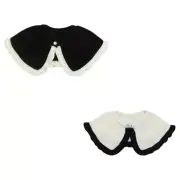 Traditional Trim Shawl Collar Decorative Lapel for Lady Elaborate Flouncing