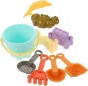 9Pcs Beach Toy Beach Shovel Rake Sand Castle Molds Beach Rake Sandbox Funnel Toy