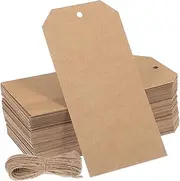 LAPYAPPE 200 Pcs Blank Tags with String Jute Twine Attached Kraft Tags for Handmade Items Price Labeling Inventory Management DIY Projects