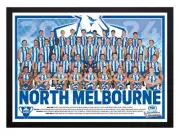 Framed 2024 North Melbourne Kangaroos AFL Football Poster - 45cm x 32cm x 3cm