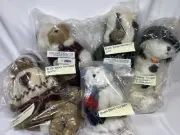 6 NOS Sealed VTG Boyds Bears Plush Winter Bailey Lil Yeti Frostbeary Edmund Matt