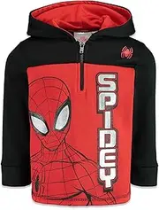 [Marvel] Spider-Man Spider-Verse Avengers Hulk Black Panther Miles Morales Fleece Half Zip Hoodie Toddler to Big Kid