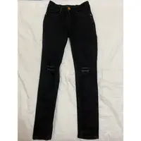 在飛比找蝦皮購物優惠-Victoria專櫃 版型極美刷破黑牛仔褲 S號 褲子
