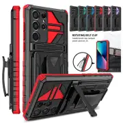 Shockproof Stand Case + Belt Clip For Samsung S24 Ultra Plus S23 S22 S21 Note20