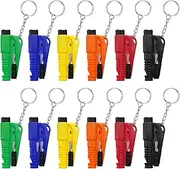 PIFOOG 12 Pcs Car Window Breaker Keychain Tool Seatbelt Cutter 3 in 1 Emergency Escape Tools Glass Breakers Seat Belt Cutters Whistle Mini Auto Safety Rescue me Breaking Kit 6 Colors
