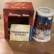 Budweiser 2005 Holiday Clydesdale Stein New In Box Certificate Of Authenticity