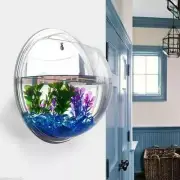 Hanging Wall Mounted Fish Bowl Betta Tank Aquarium Wall Decors Plant Fish Bubble