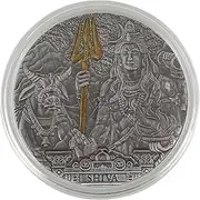 Abaodam Commemorative Coin, Embossment Shiva Pattern Coins Challenge Coin Antique Silver Feng Shui Rare Coin Antique Decor Lucky Coin Metal Tourist Souvenir