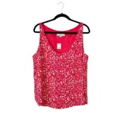 Ann Taylor Loft Printed Tank Top Chiffon Blouse NEW Size Large