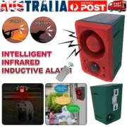 Solar Powered Motion Sensor Security Alarm Dog Light Warning Outdoor Garden Yard