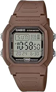 [Casio] W800H-5A Brown Band Unisex Adult Digital Watch, Black Dial, 44.2 × 36.8 × 13.4 mm