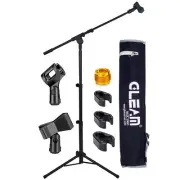 Microphone Tripod Stand with Mic Clips for Singing Wedding Stage Mic Mount