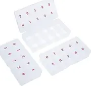 domoi 3Pcs False Nail Tips Transparent Storage Box with 10 Number Empty Spaces Storage Case Container Nail Art Organizer Box