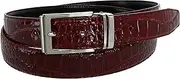 [CTM] Big & Tall Leather Croc Print Dress Belt with Clamp On Buckle