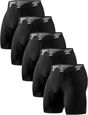 [TELALEO] 5 Pack Men's Compression Shorts Quick Dry Running Tights, Sports Performance Active Short SetA