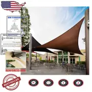 Durable 8' Triangle Sun Shade Sail in Brown - 95% UV Protection and Custom Sizes