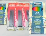 Koh-I-Noor Progresso Woodless Graphite Pencils + 2 Paks Sargent 24 Color Pencils
