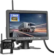 GOHHDL Wireless 1080P, 7-Inch IP68 Waterproof Night Vision Reversing Camera for Camping, Car, Caravan, Truck, Trailer, T5