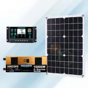 10000W Solar Kit 500W Panel 100A MPPT Controller DC Cable 12V/24V to 220V/110Vy1