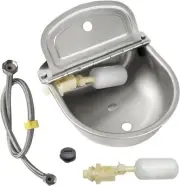 Upgrade Automatic Livestock Waterer with Float Valve Drainage Hole Folded Edge