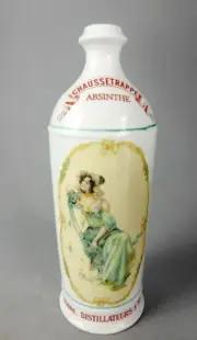 Absinthe porcelain bottle Raphael Kirchner Art Nouveau Jugendstil 880-2