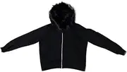 [RSGMU] Fur Hood Jacket Men Hoodie Zip Up Y2k Zip Up Hoodie Fur Hooded Jacket Warm Winter Coat for Men with Hood Fur Collar