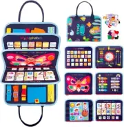 Busy Board,Montessori Toys for Toddler,Sensory Board for Learning Fine Mo