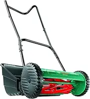 [Bosch] Hand Push Lawnmower, Manual Lawn Mower with 38cm Cutting Width, 25L Grass Box, Cutting Height 15-50mm, Walk Behind Mower for Small Gardens (AHM 38G)
