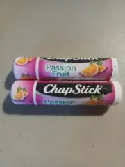 CHAPSTICK PASSION FRUIT Flavor Lip Balm HTF Lot of 2 New & Sealed Must Try!