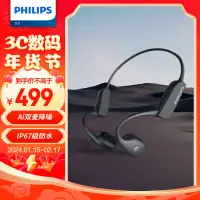 在飛比找京東台灣優惠-飛利浦（PHILIPS）骨傳導耳機藍芽開放式不入耳運動跑步健